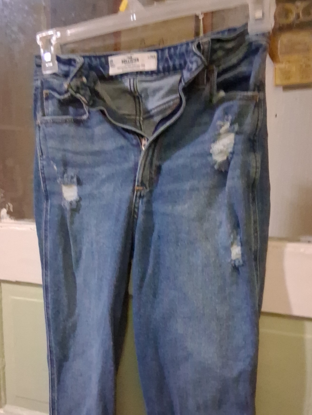 Hollister Light Blue Distressed Relaxed Jeans